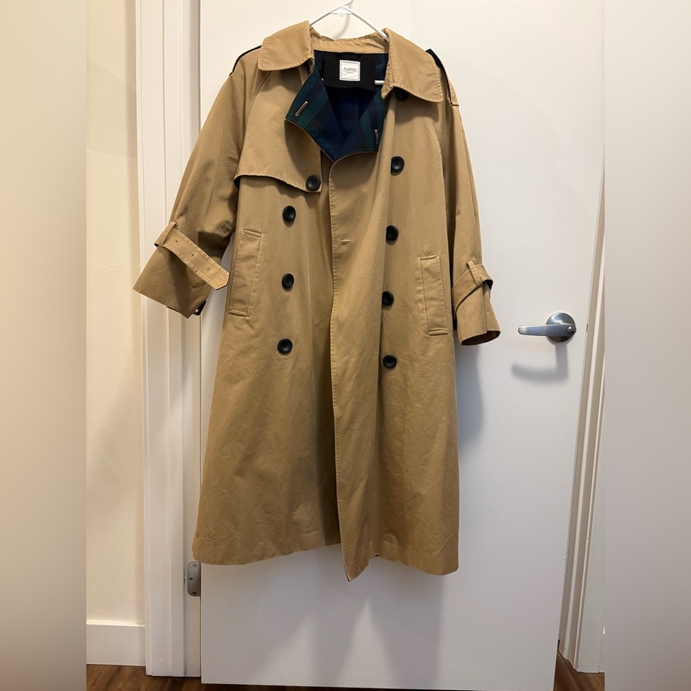 Tan Trench Coat with check inside for Women